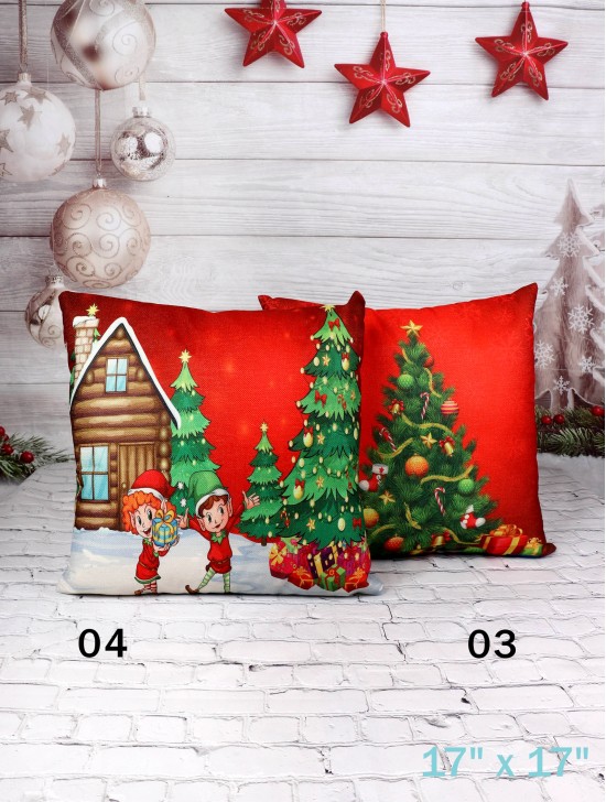 Holiday Print Cushion W/ Filler